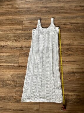 Zara Off White Textured Maxi Dress Size Small